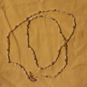 peach Pearl  crystal Bridal necklace